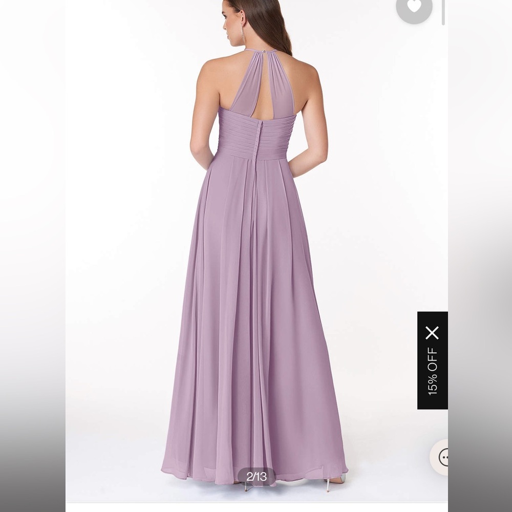 Azazie Lavender Halter Dress - Picture 2 of 4